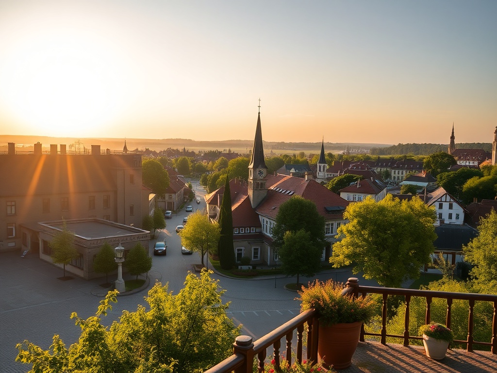 Panorama Gubina z widokiem na rzekę Nysę Łużycką i most graniczny